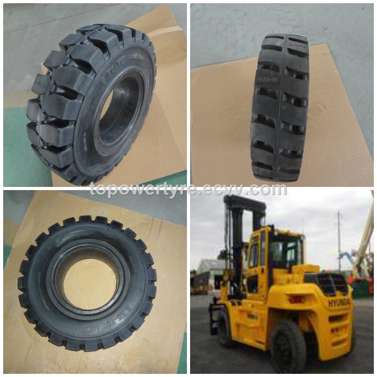 65010 solid forklift tyre resilient solid tire chinese manufacturer