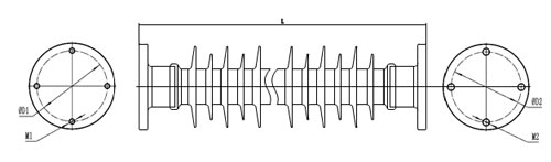 FZSW series Outdoor High Voltage Composite Post Insulator 36kv 220kv