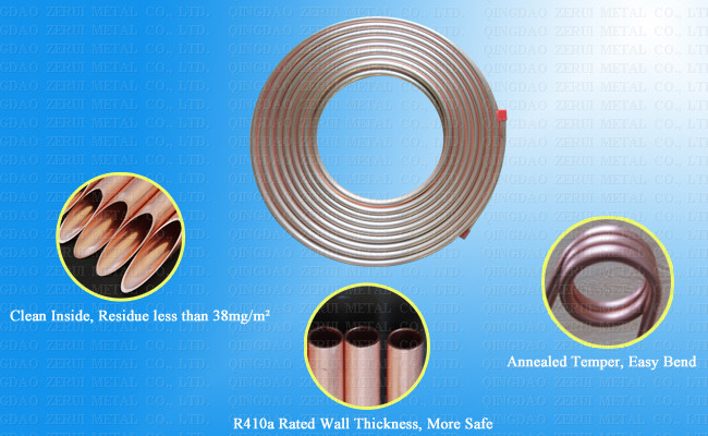 Ce Certified Pancake Coiled Copper Tube for Split AC