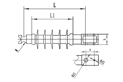 Silicone Rubber 10KV Composite Crossarm Insulator For High Voltage Distribution Line