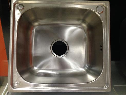 Single deep bowl small square stainless steel sink WY4642