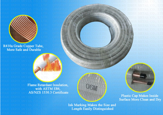 Ce Certified R410A Grade Insulated Copper Pipe
