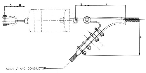 Steel Aluminum Distribution Line Hardware Tension Clamps For Bare Conductor