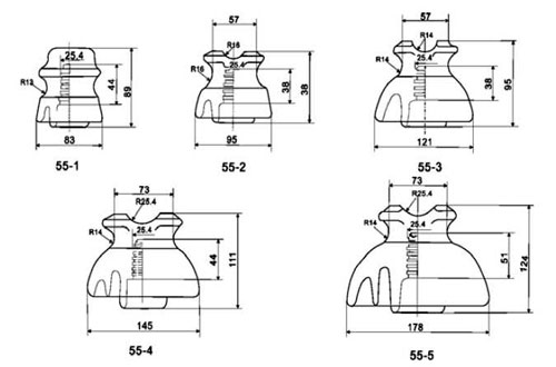 Low Medium Voltage 555 ANSI 551 Porcelain Pin Type Insulator