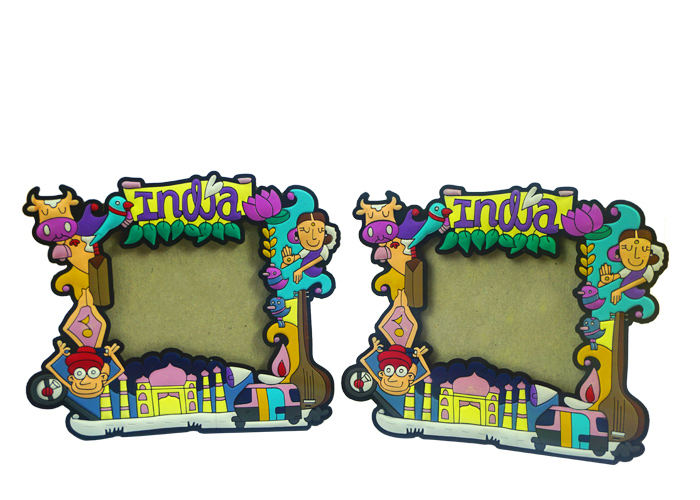Custom made Soft PVC silicone rubber 2D 3D cartoon magnetic photo frame