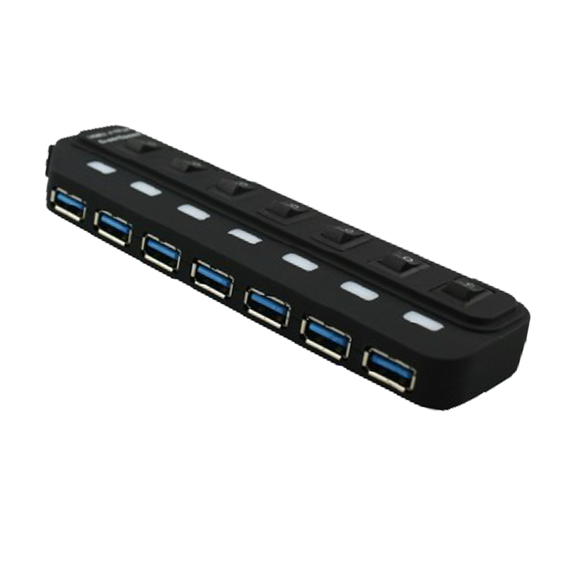 0 hub 7 ports Super hight Speed 5Gbps Splitter usb For PC laptop Computer peripherals Black