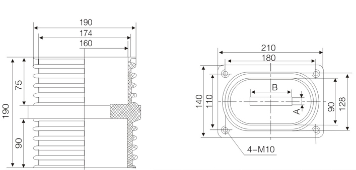 High Voltage 35kV Insulation Epoxy Resin Wall Bushing