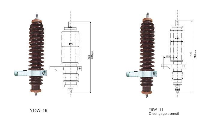 15KV Porcelain Metaloxide Surge Arrester Y10W15kV