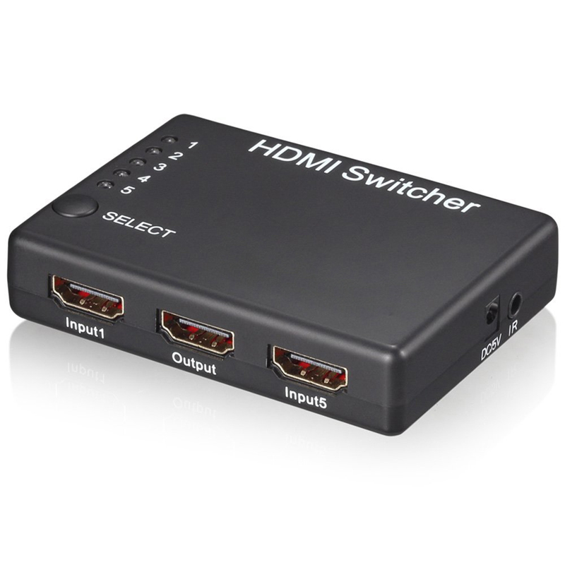 5 Port 1080P HDMI Switch Splitter 3D 5 HD INPUT 1 OUTPUT