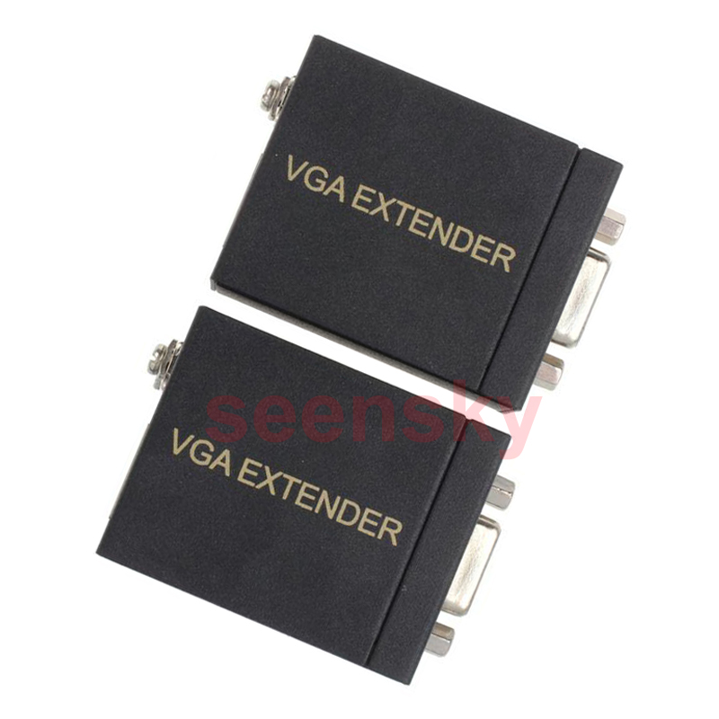 0M VGA Extender to RJ45 Signal Extender Transmitter Receiver Set Single Ethernet Cable