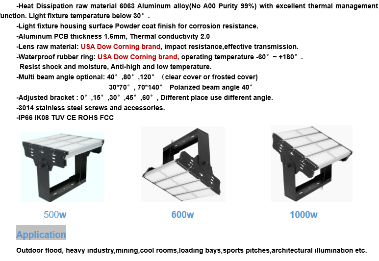 1000w led tunnel light