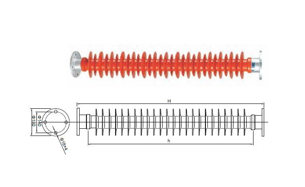 Outdoor High Voltage Composite Post Insulator FZSW series FZS312610