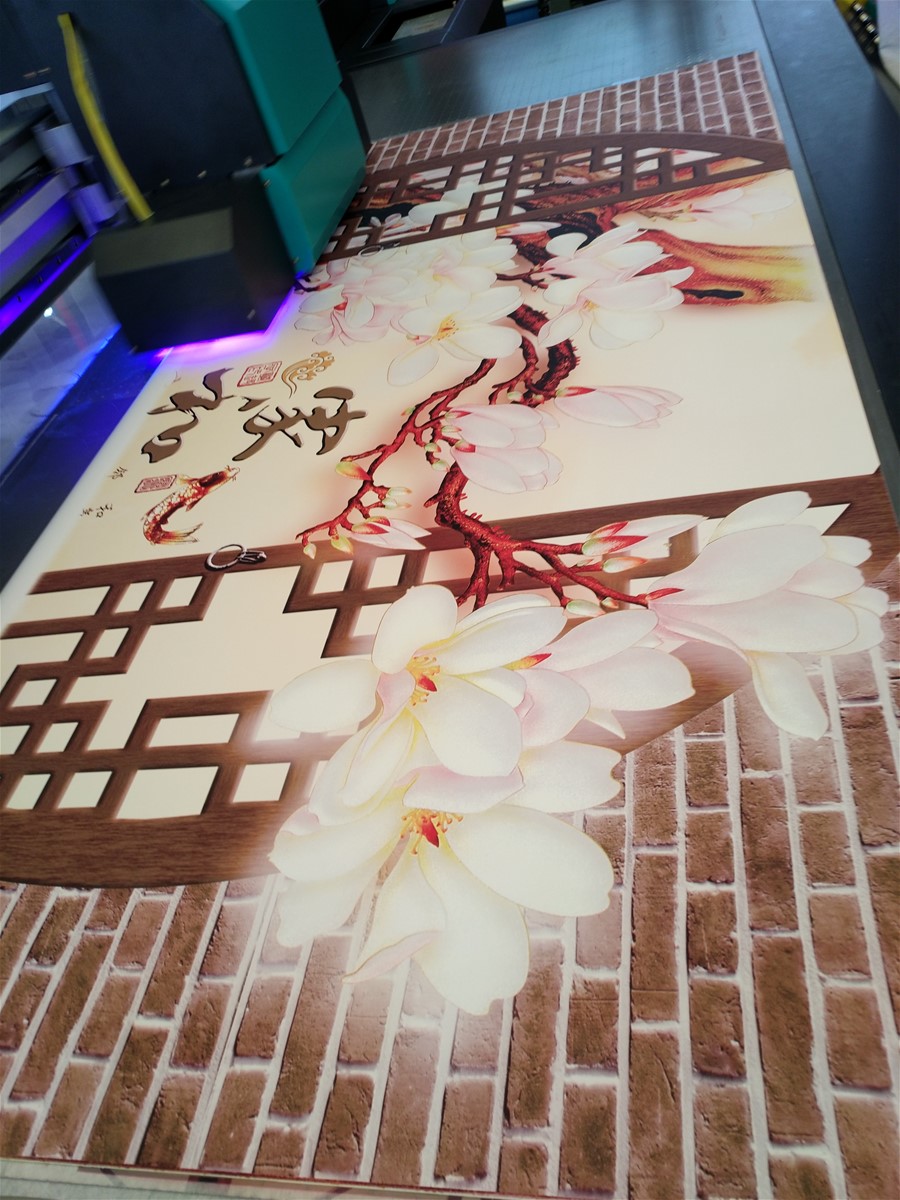 25001300mm UV Flatbed Printer with RICOH GEN5 heads heads for rigid flat material like glassceramicsPVC boardwood