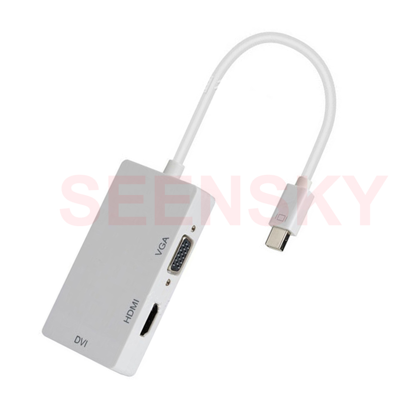 Mini Display Port DP MDP To HDMI VGA DVI HD 1080P 3 in1 Display Port Cable Adapter Converter