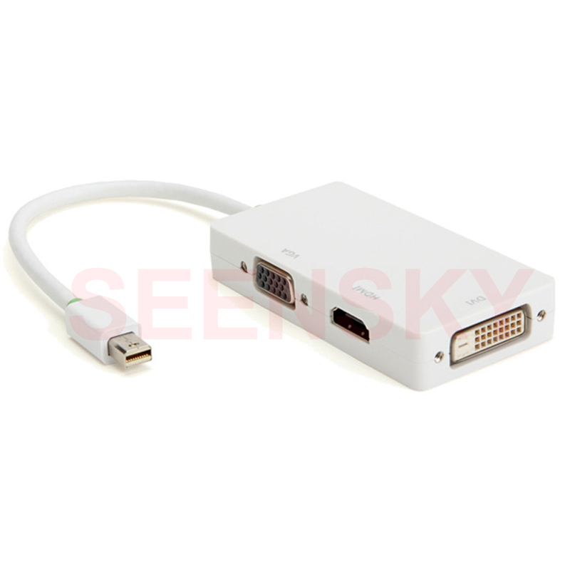 Mini Display Port DP MDP To HDMI VGA DVI HD 1080P 3 in1 Display Port Cable Adapter Converter