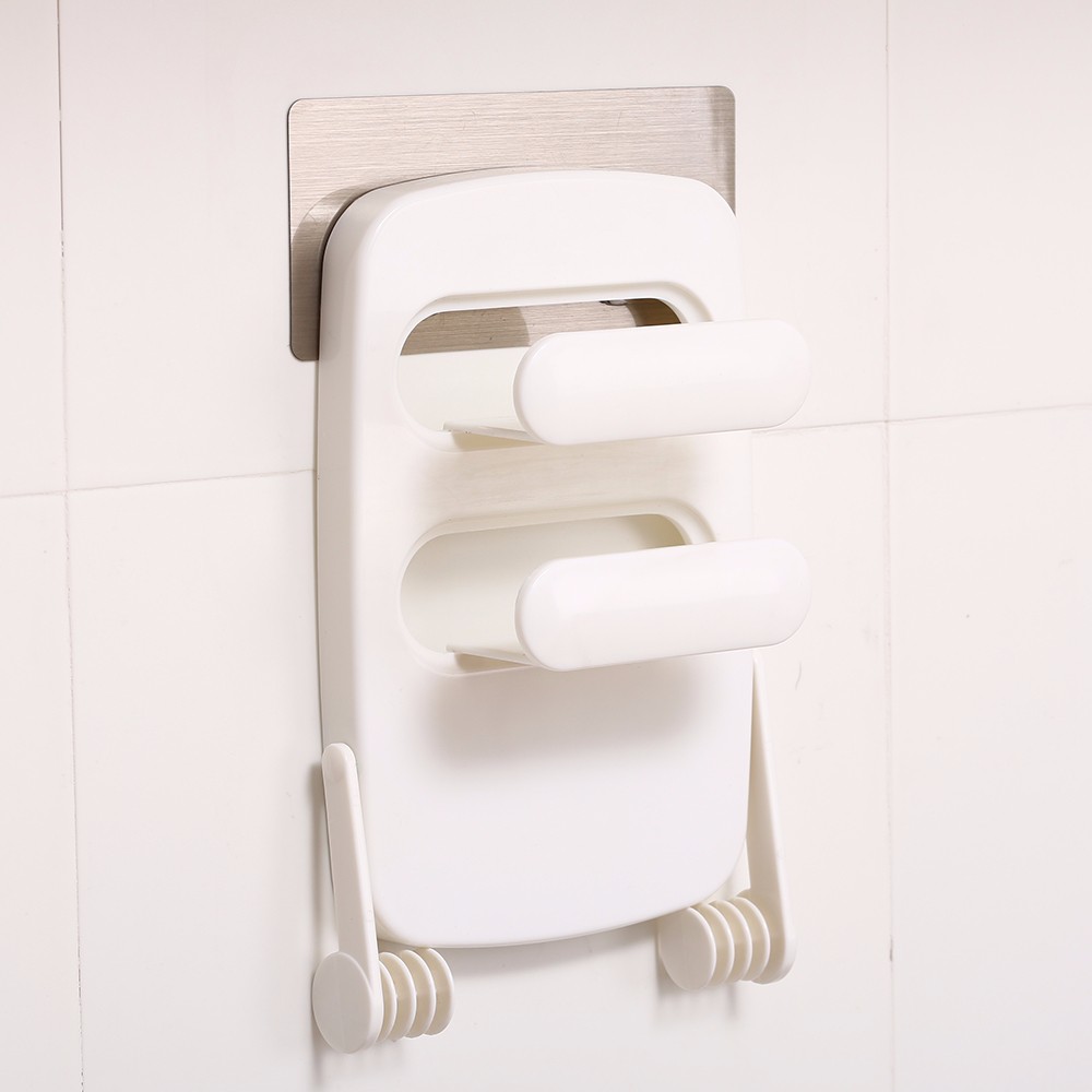 Paper Holders Type and Plastic Material 3 in 1 kitchen paper towel holder with rack