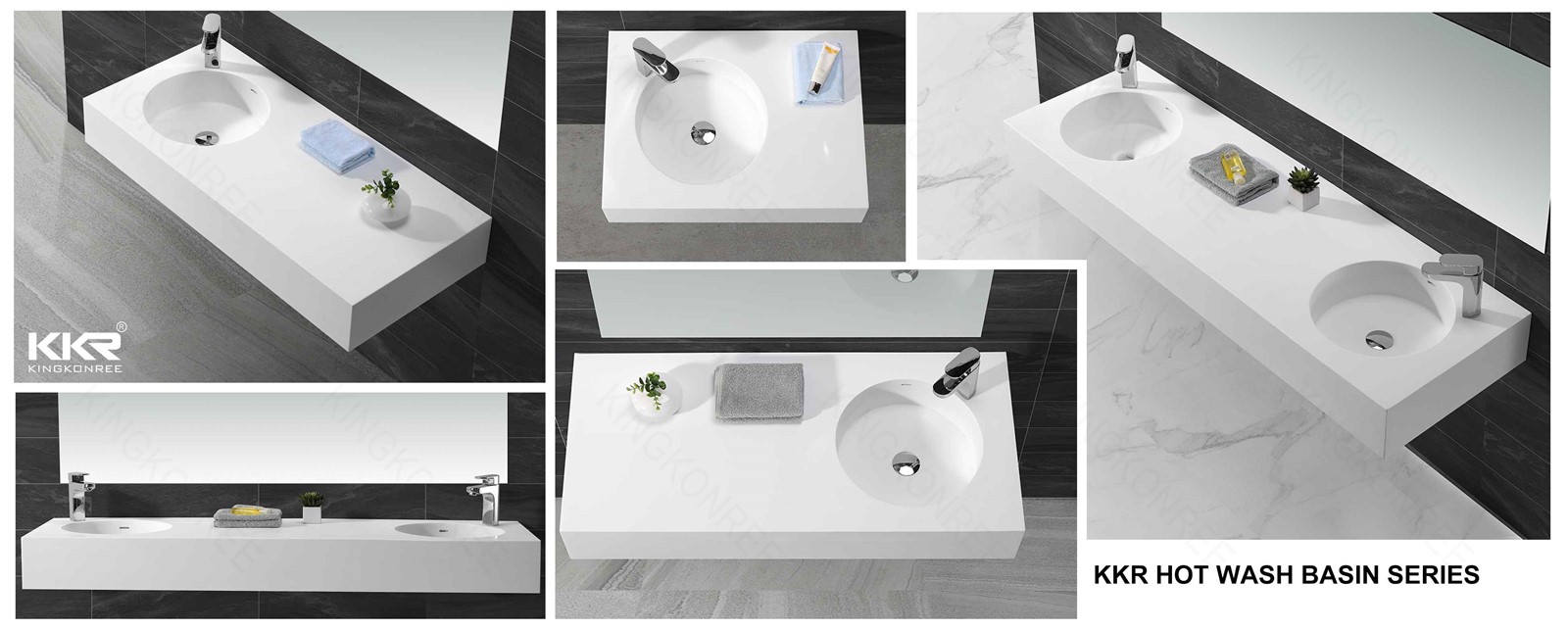 Kingkonree newly design acrylic solid surface basin