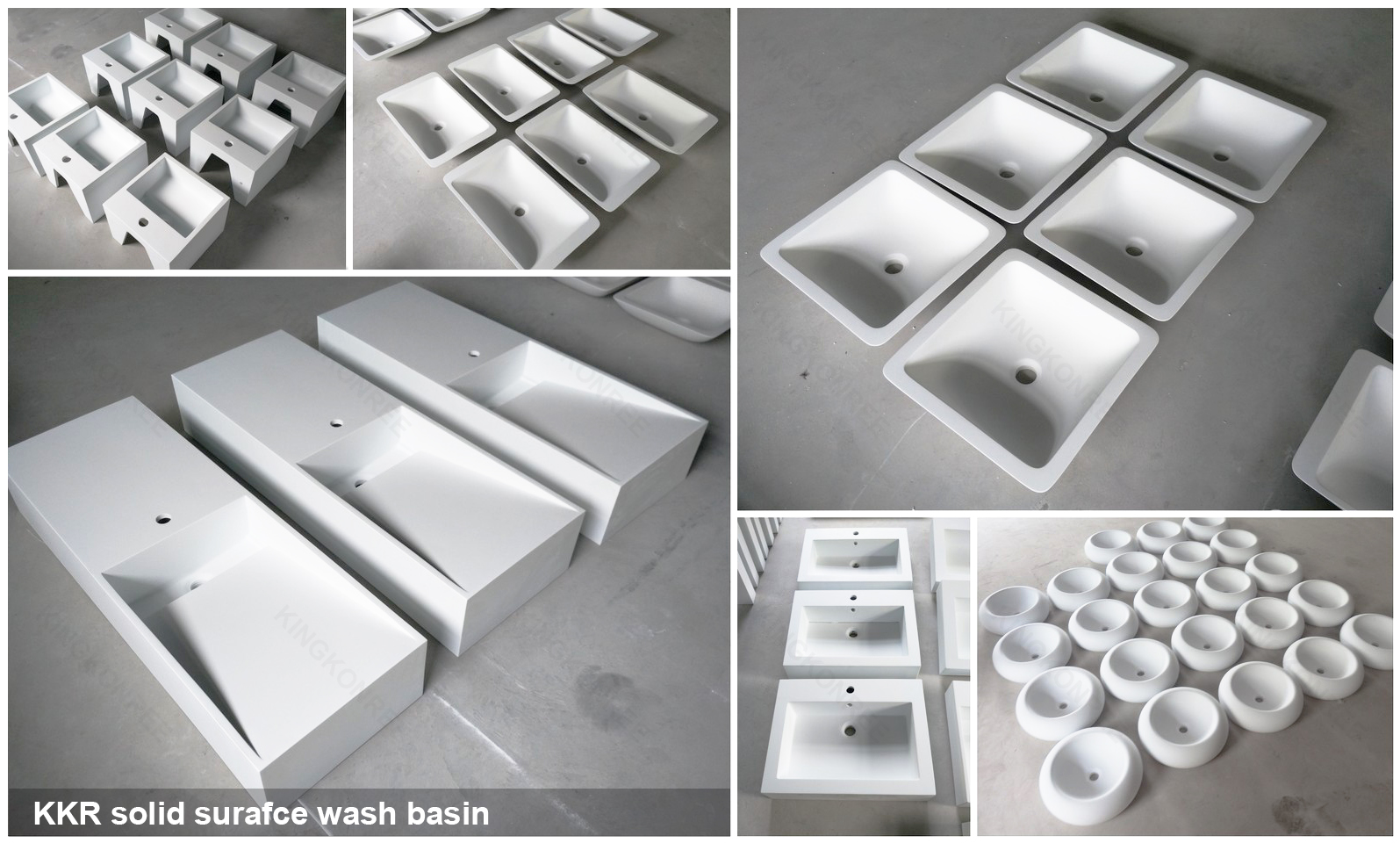 Kingkonree newly design acrylic solid surface basin