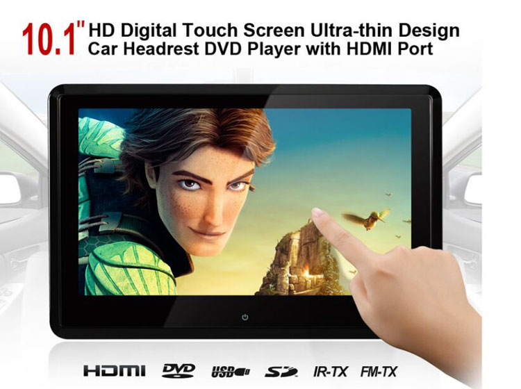 101 HD Digital TFT Ultrathin Coverup Car Bracket DVD Player 1080P