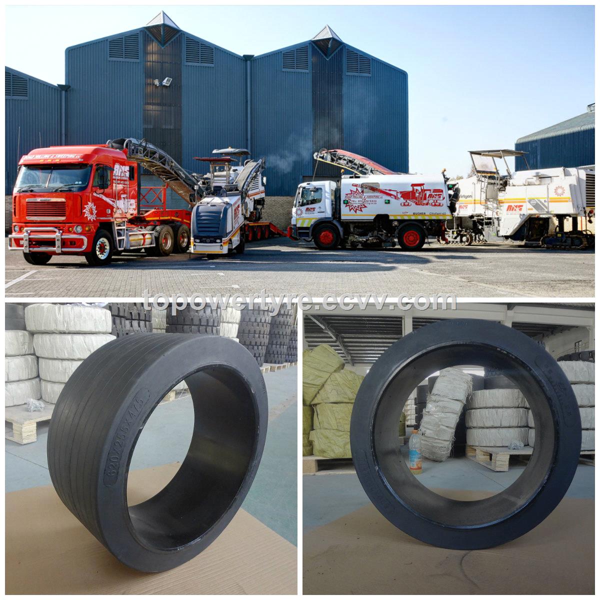 New 620230455620255455 solid tire for road milling and sweeping equipment