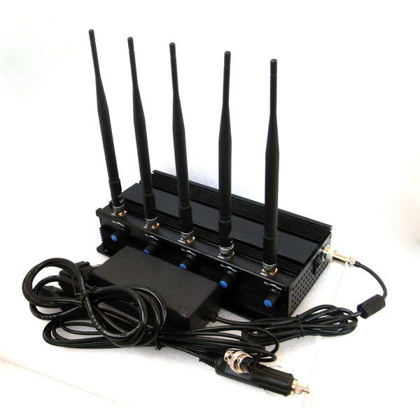 5 Antenna High Power Adjustable Mobile Phone Signal Jammer Blocking GSM ...