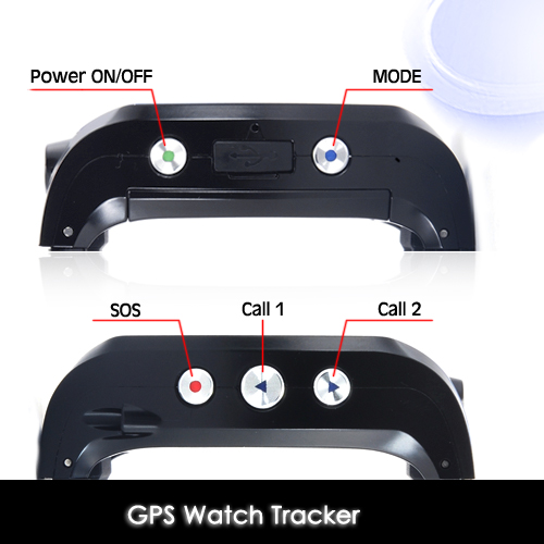 Wrist Watch GPS Tracker W Position Coordinates Display on LED Screen SOS Button For Emergent Help