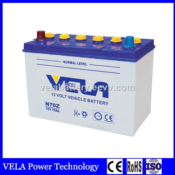 Factory Competitive Price N70Z Dry Charged Lead Acid Car Battery