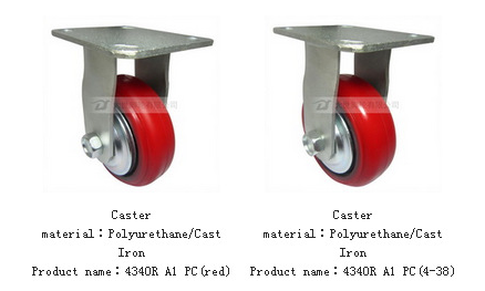 4 inch PolyurethaneCast Iron medium duty caster wheel