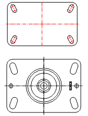 4 inch PolyurethaneCast Iron medium duty caster wheel