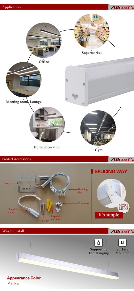 led linear light indoor suspension