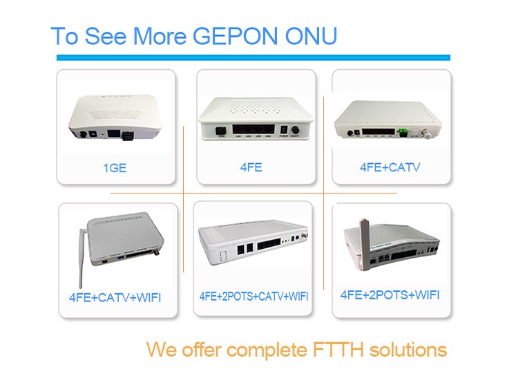FTTH optic fiber network equipment 4FE EPON with 2pots and Wifi ONU