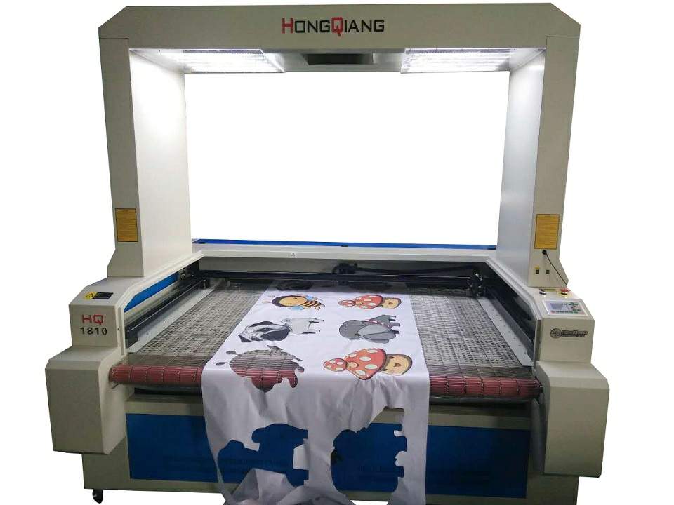 100W CCD Vision Laser Cutting Machine wScanning CameraSublimation Fabric Contour CuttingHQ1810V