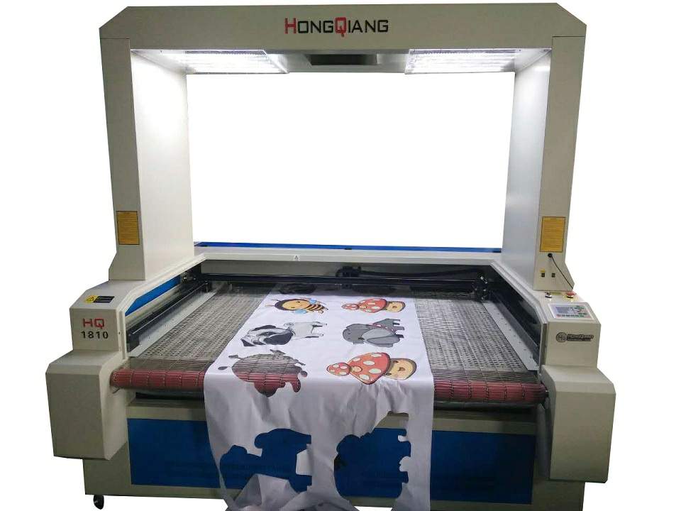 100W CCD Vision Laser Cutting Machine wScanning Camera for Sportswear Contour CuttingHQ1810V