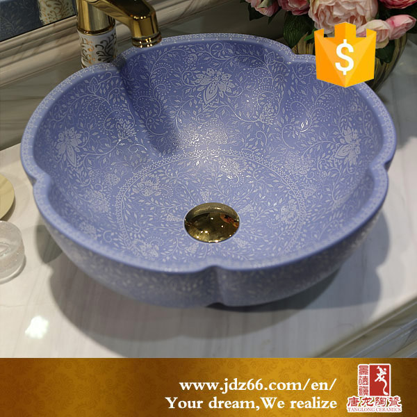 Ceramic blue countertop hand wash basin price