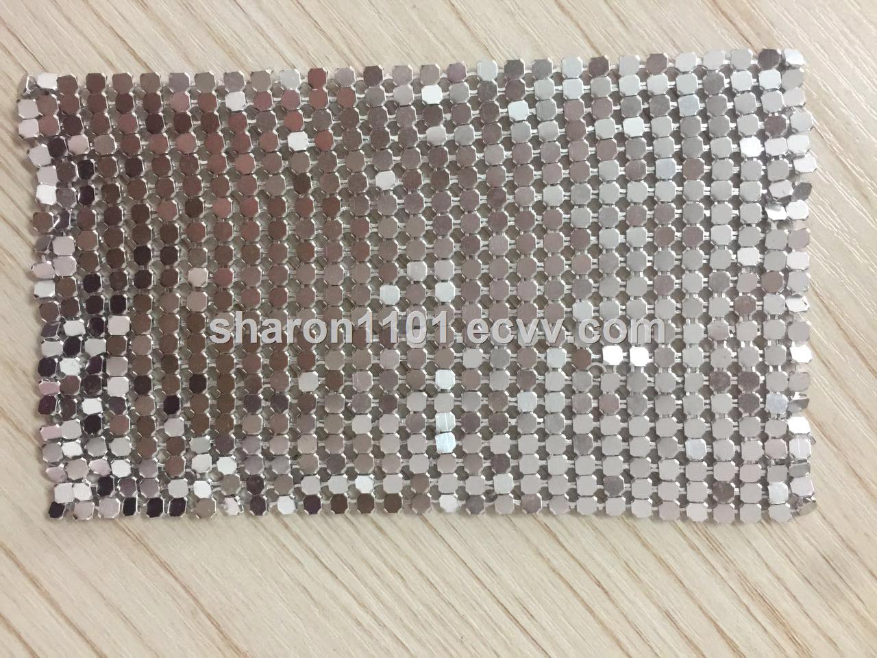 Silver and gold sequin metal mesh curtain