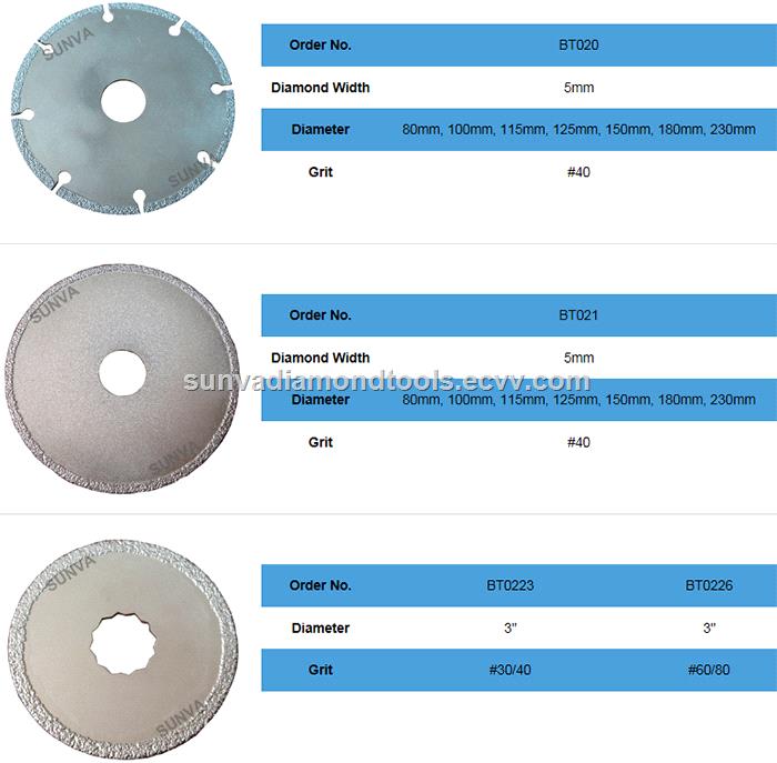 SUNVABT Brazed ToolsBrazed Diamond WheelsCore DrillsCutting Blades