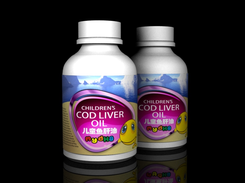 My DHA Childrens Cod Liver Oil Bottle Use Plastic Adhesive Labels