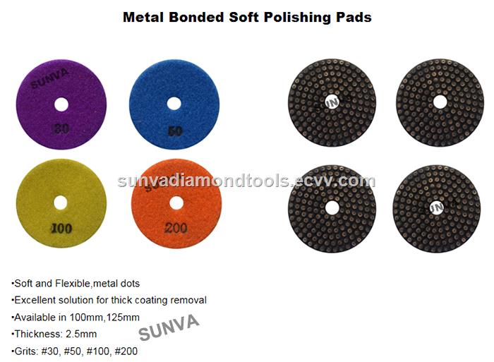 SUNVA Metal Bonded Soft Polishing PadsDiamond Flexible Polishing Pads