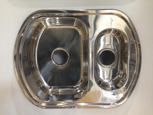 New type double different bowl size polished kitchen sink