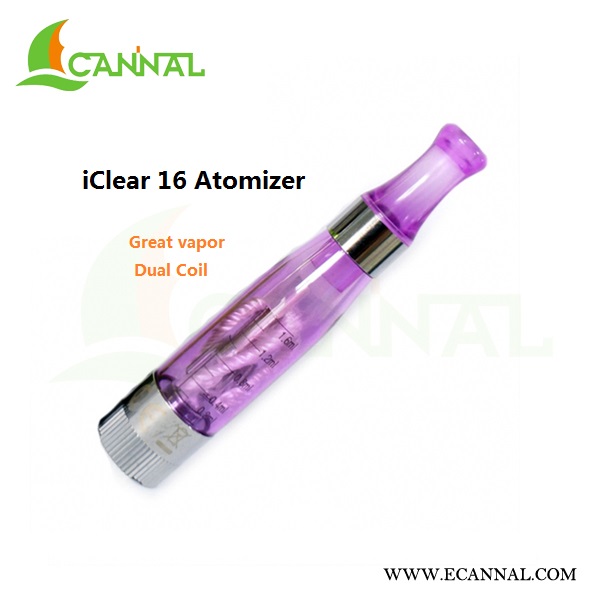 Ecannal Dual Coil CE4 Plus Clearomizer iClear 16 ecig atomizer Ecannal Dual Coil CE4 Plus Clearomizer iClear 16 ecig atomizer