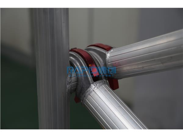 Moving aluminum scaffolding tower