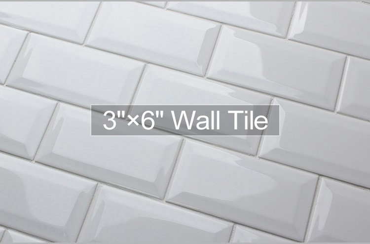 In stock 3x6 kitchen bevelled edge ceramic wall tile subway tile