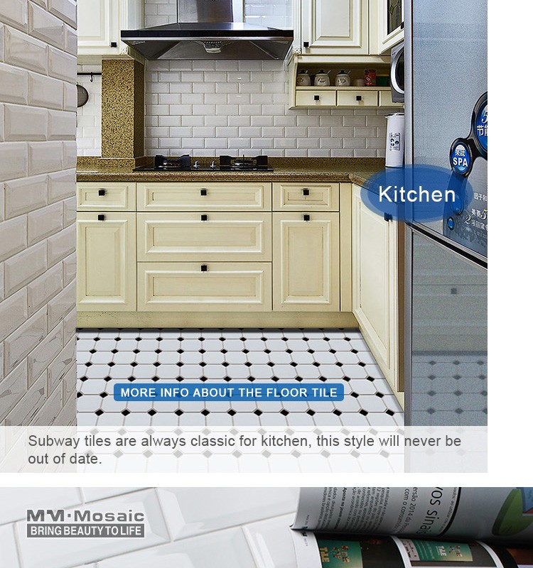 In stock 3x6 kitchen bevelled edge ceramic wall tile subway tile