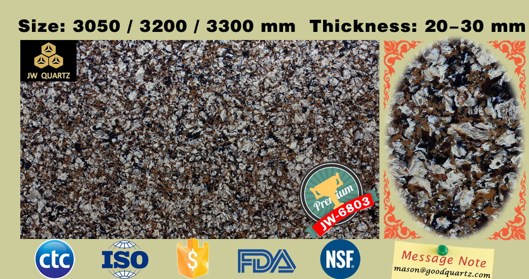 JW6803 Color PaletteClassic Quartz Stone Slab for Countertop