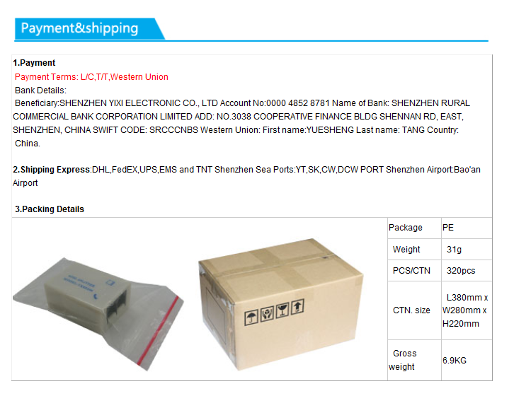 ADSL分离器ADSL滤波器DSL过滤器RJ11与制造商的价格
