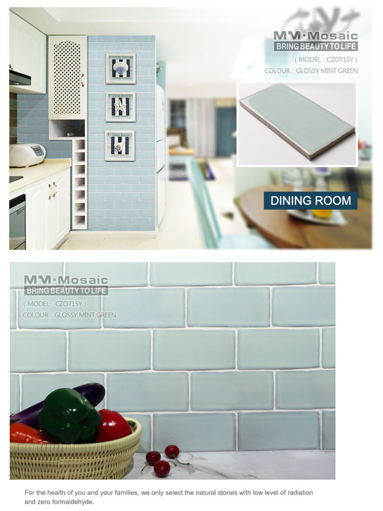 Hot Sale 3x6 glossy ceramic subway tiles wall tiles for bathroom kitchen floor covers