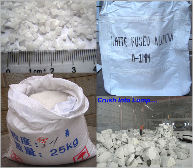 Abrasive grade white fused aluminacorundum