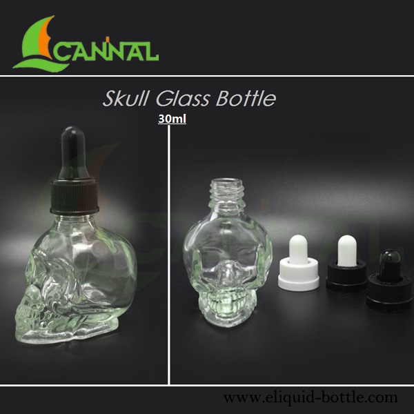 Ecannal electronic cigarette essential oil 30ml skull glass bottles Ecannal electronic cigarette essential oil 30ml skull glass bottles