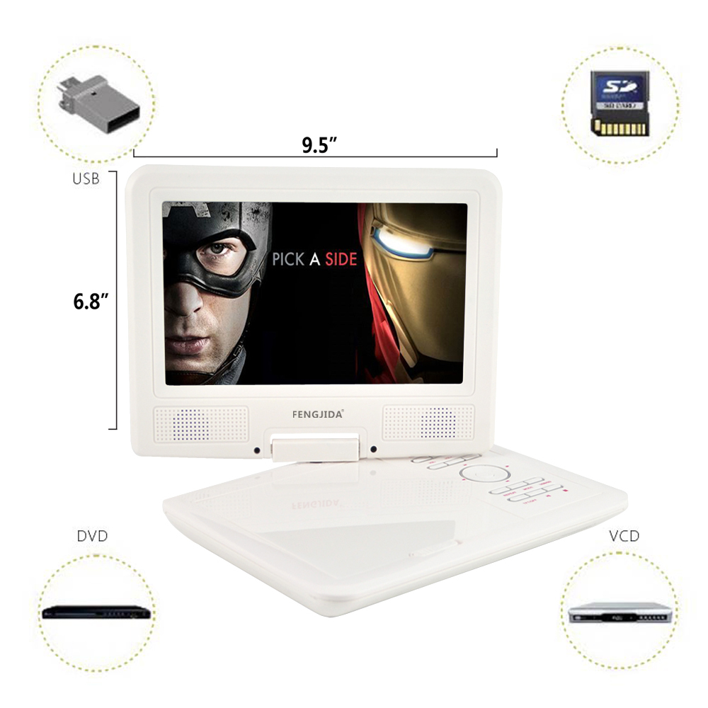 FJD 960B portable dvd player with av input
