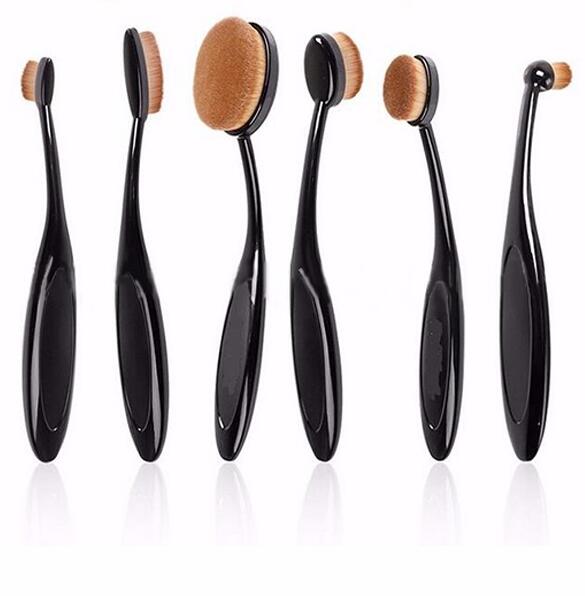 2016 fashionable 6pcs Oval makeup cosmetic foundation brush set